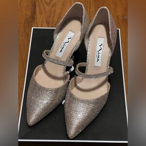 Nina champagne color kitten pumps